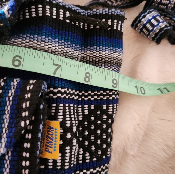 Pinzon Woven Boho Artesonias Mexico Aztec Drawstring Backpack - Picture 8 of 8